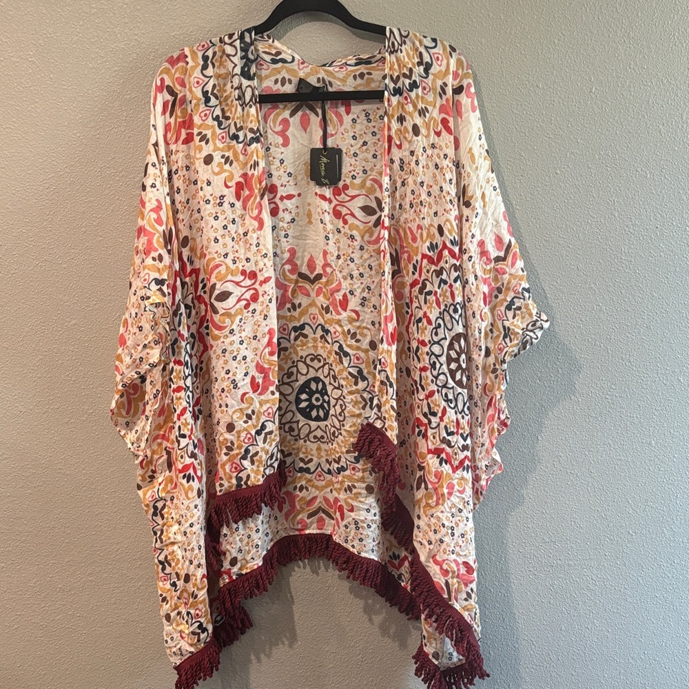 Mona B Red and Blue Patterned kimono